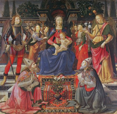 Madonna and Child with SS. Justus, Zenobius and the Archangels Michael and Raphael by Domenico Ghirlandaio